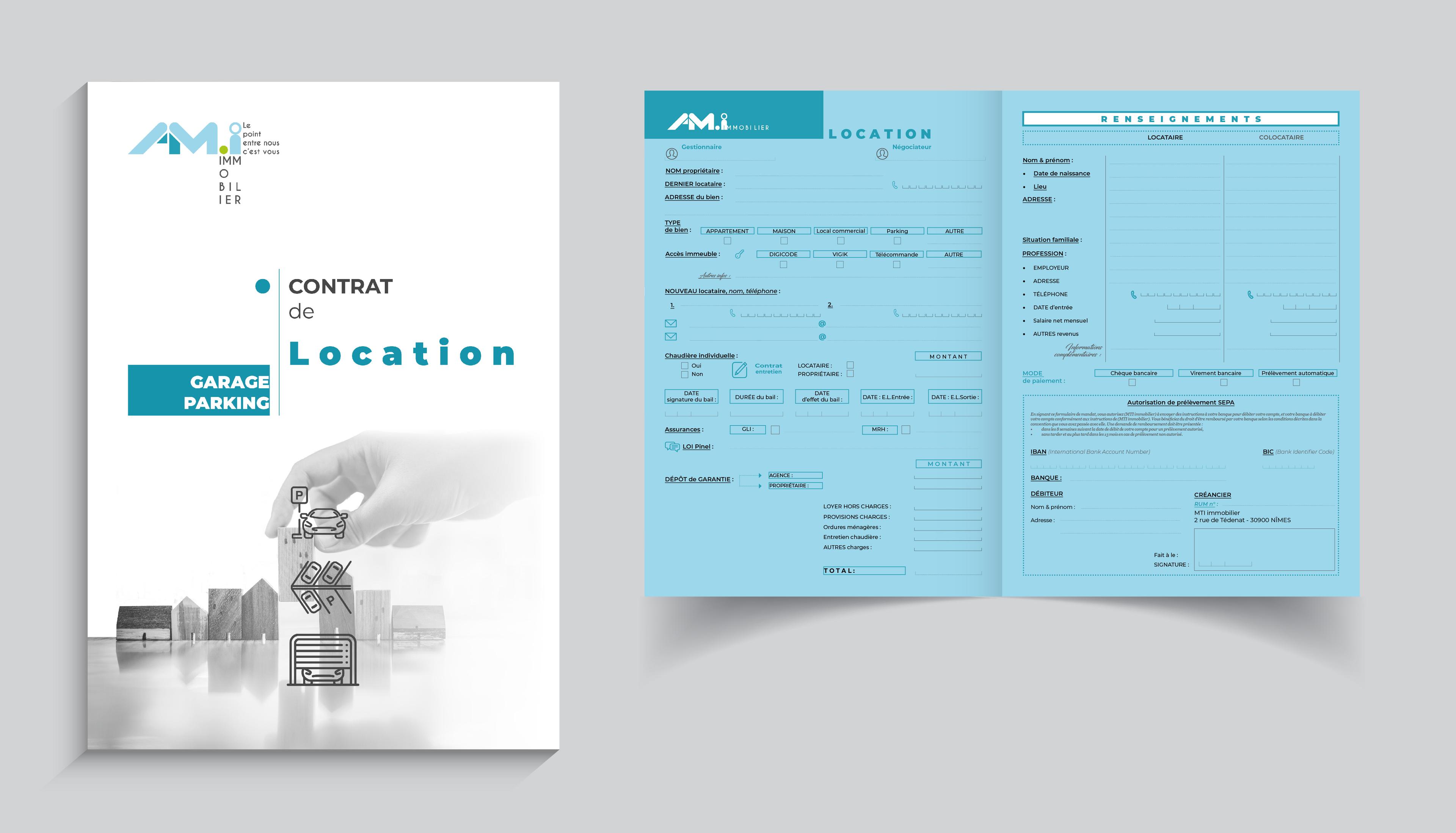 Mockup de couverture de pochette A4 rigide pour la location et document administratif interne agence immobilière