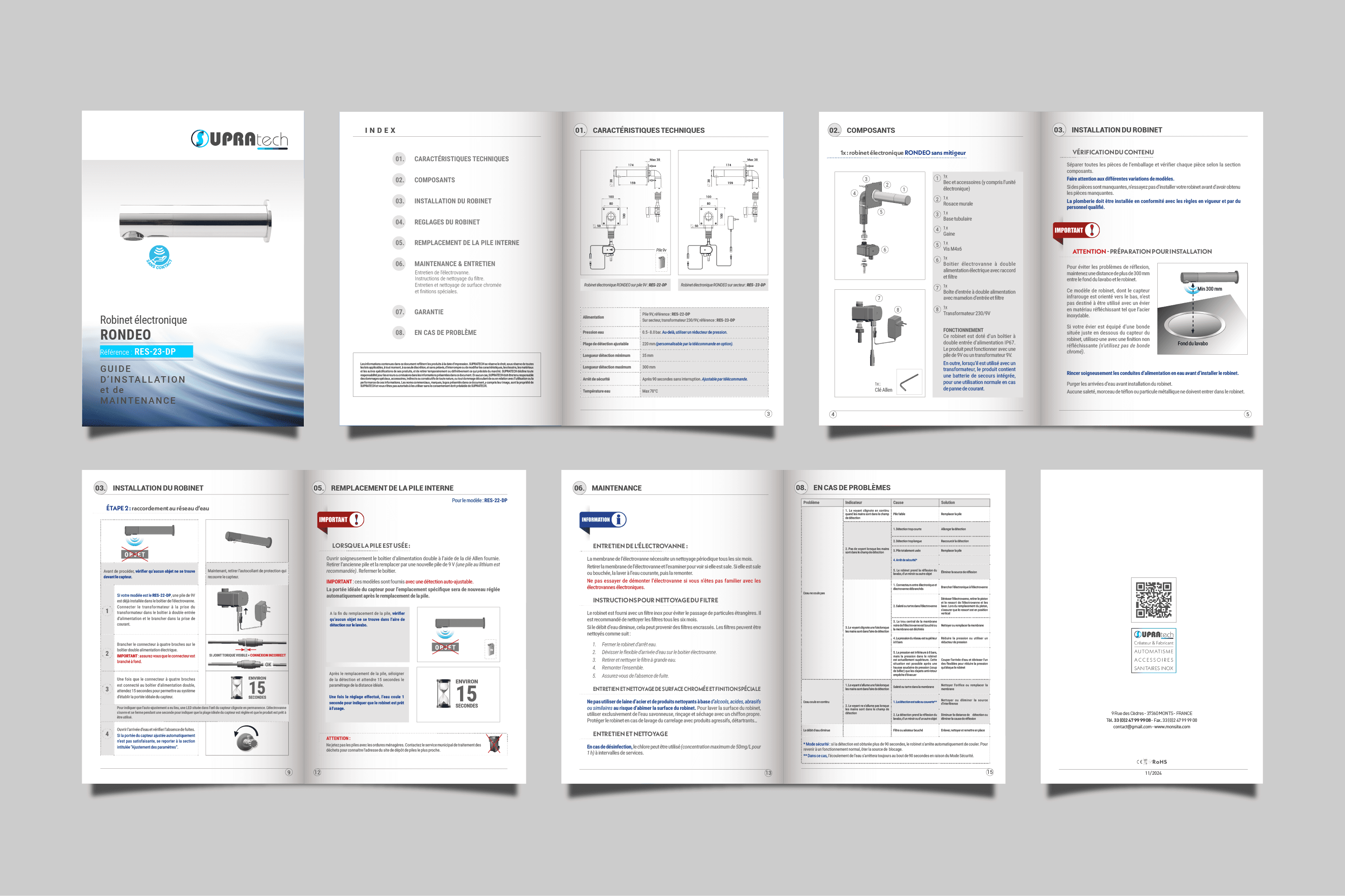 Mockup d'un guide d'installation pour un robinet