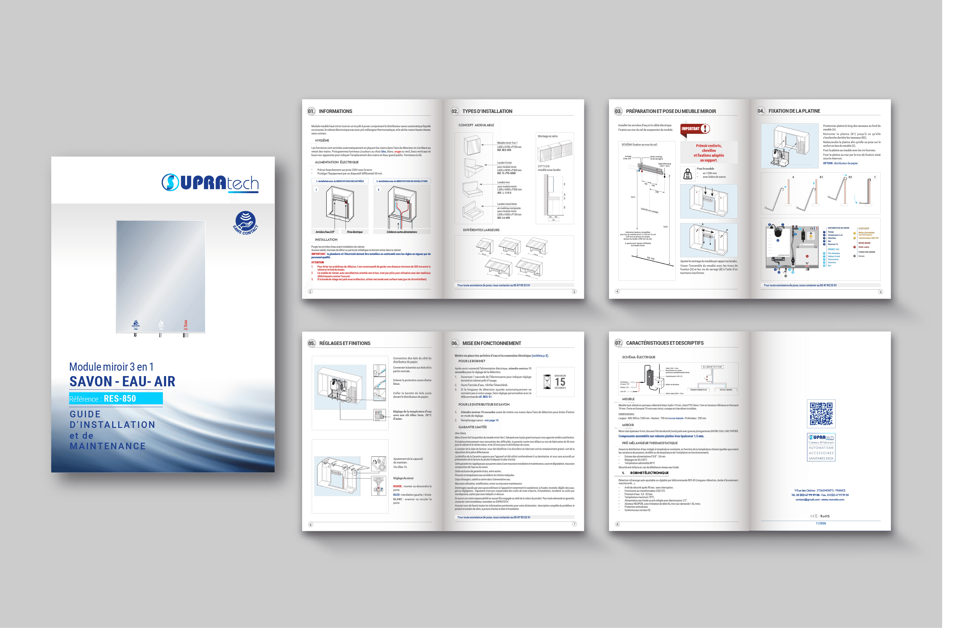 Mockup d'un guide d'installation pour un module miroir