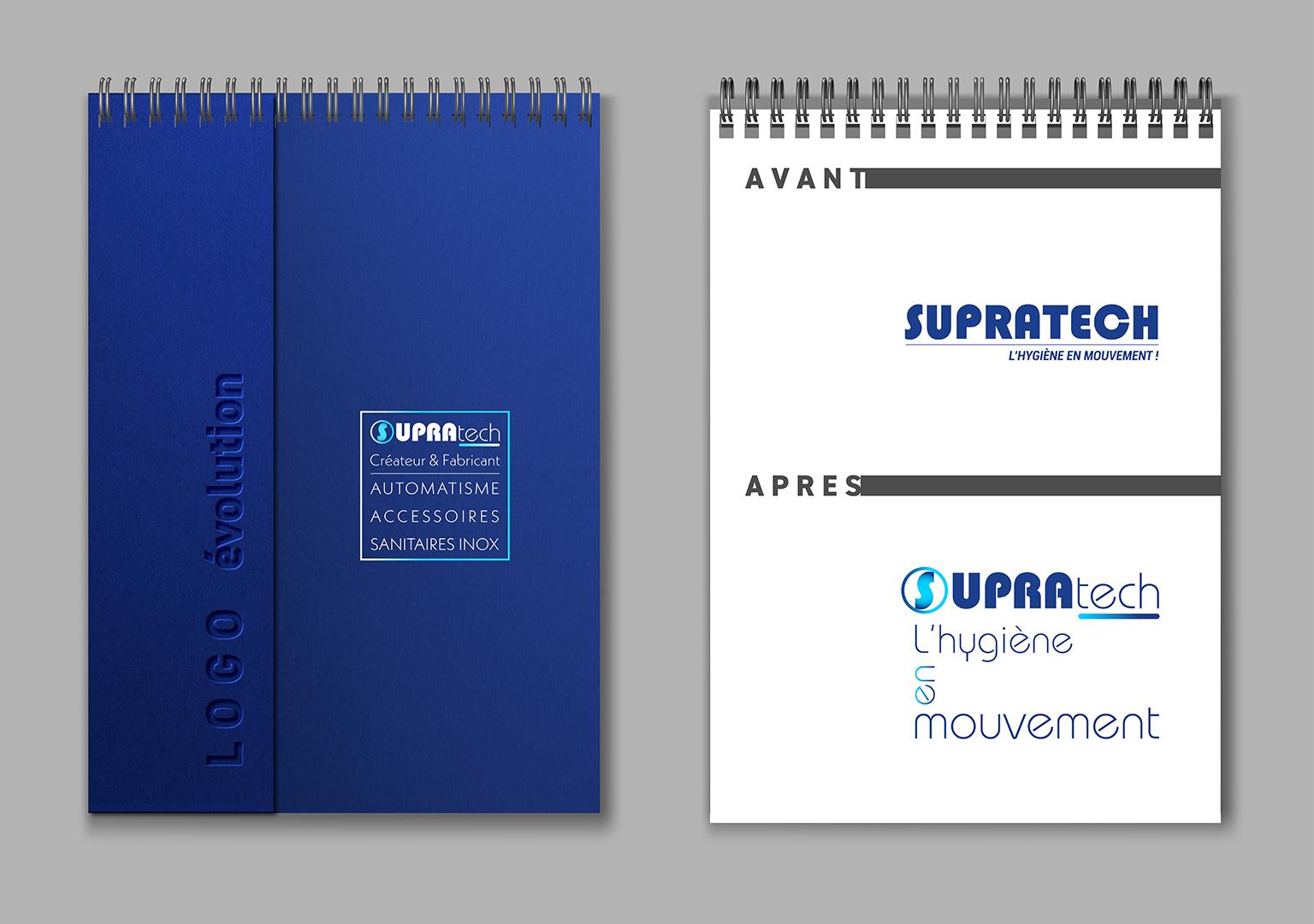 Mockup de deux carnets de croquis illustrant l'étude d'un nouveau logo